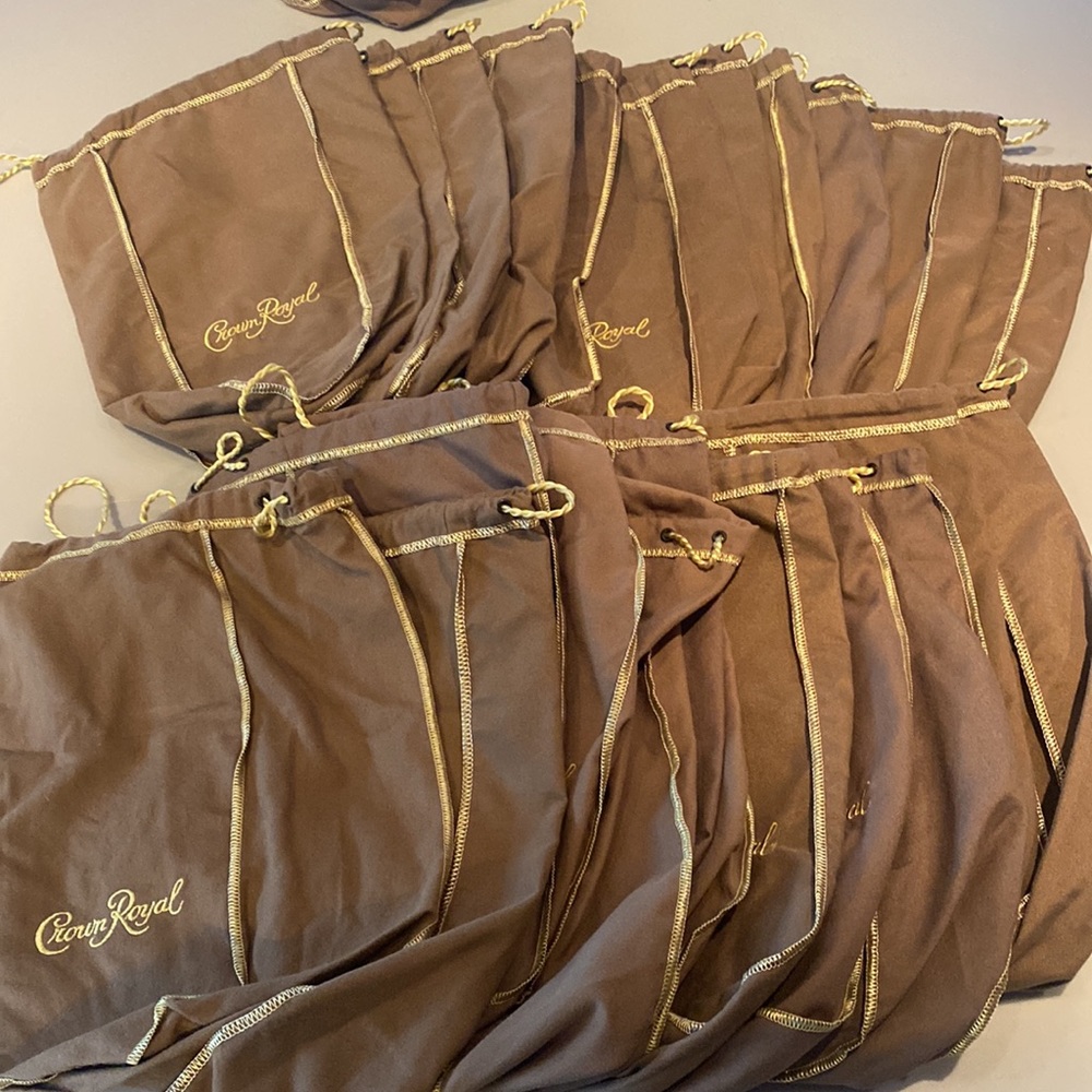 Twenty Vanilla Crown Royal Bags- Large (half gallon). Unused. Nonsmoking home